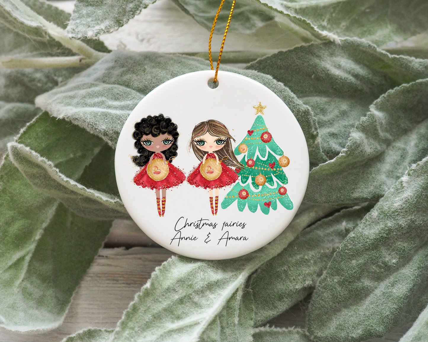 Personalised fairy christmas tree ornament