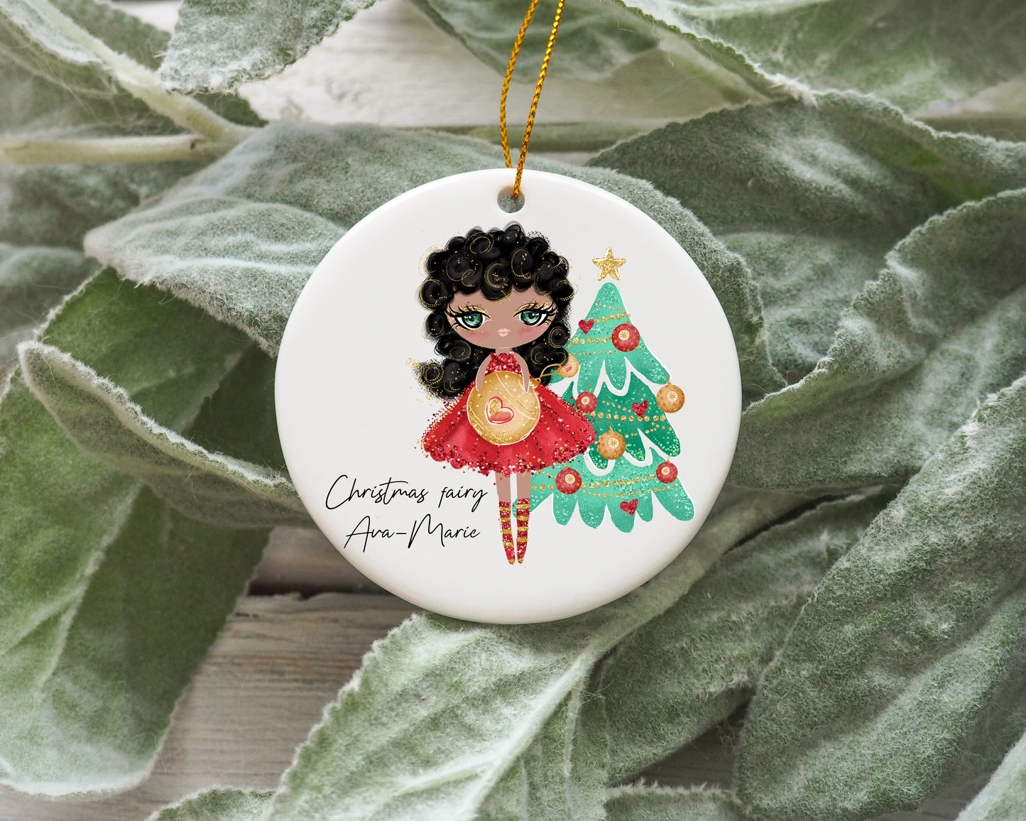 Personalised fairy christmas tree ornament